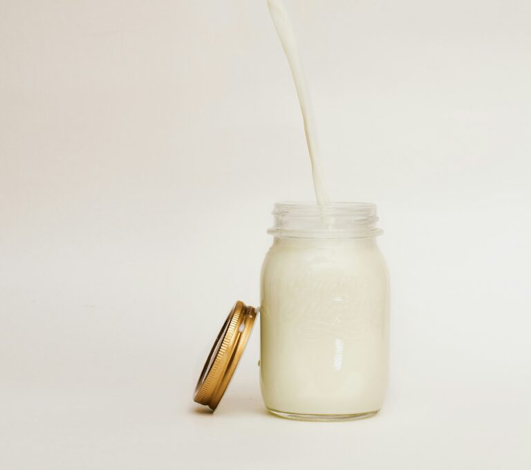 Raw milk in mason jar