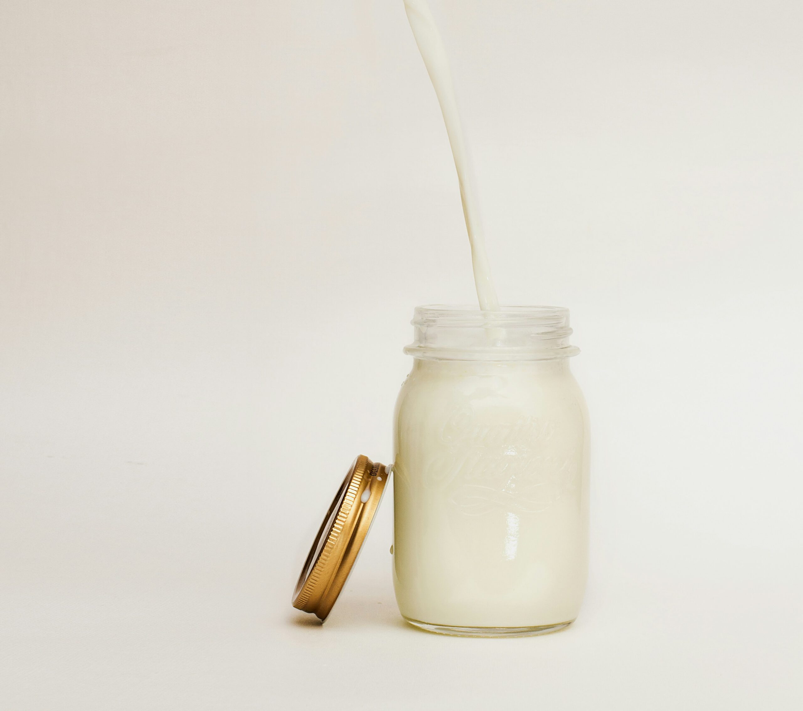 Raw milk in mason jar