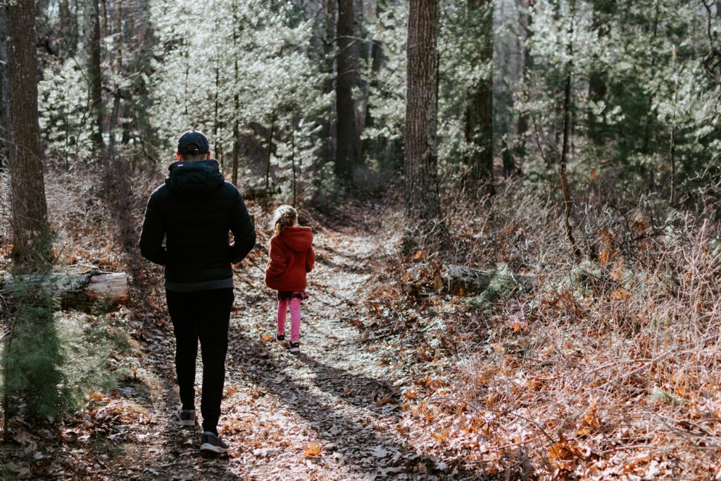 Self care walk in nature with my child