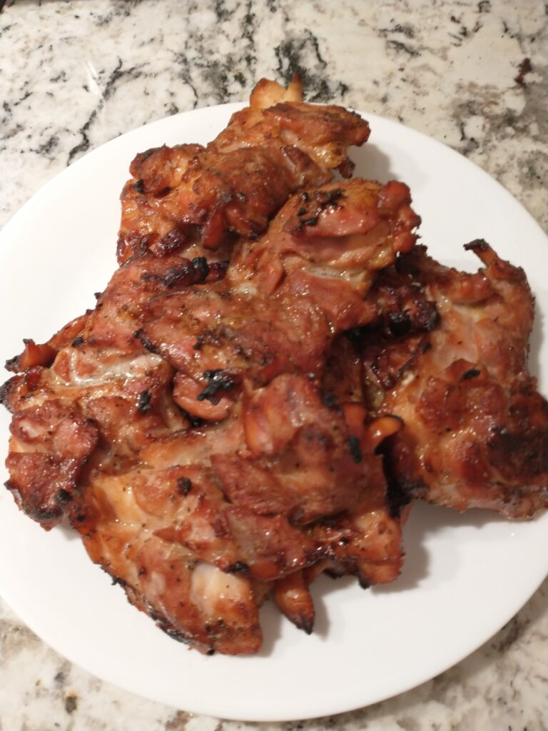 teriyaki chicken thighs resting